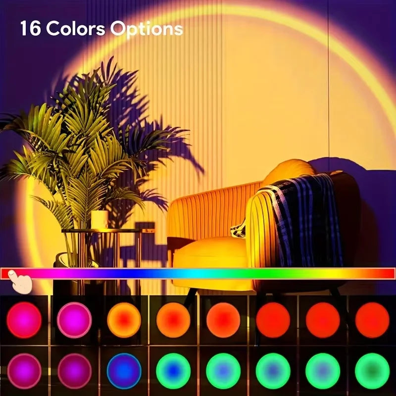 Lámpara de Atardecer Eaura — Sunset Lamp 16 Colores con Mando